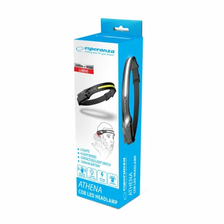 Lanterna frontala LED Esperanza Cob, EOT067, Cob Led, 240 lumeni, Negru
