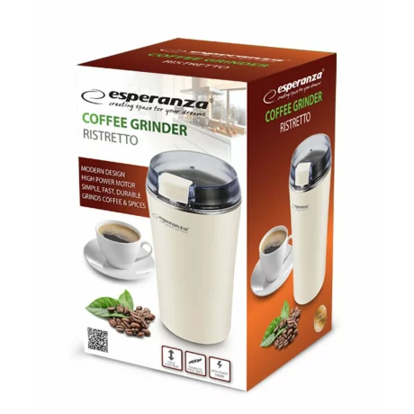 Rasnita de cafea ESPERANZA Ristretto, EKC008K, inox, Alb