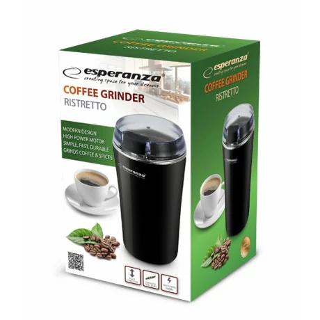 Rasnita de cafea ESPERANZA Ristretto, EKC008K, inox, Negru