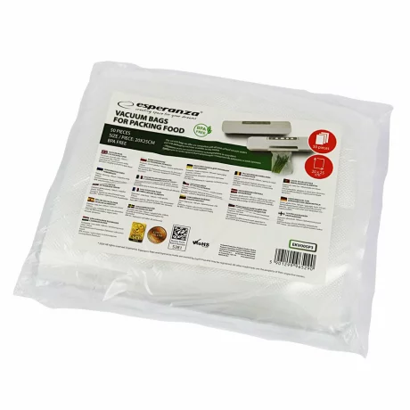 Pungi pentru aparat vidat Esperanza, EKV00SP3, pachet 50 buc, 20x25cm
