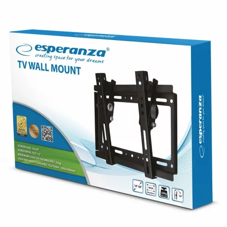 Suport Perete Esperanza ERW001, 14&quot;-50&quot;, 25 Kg, Negru