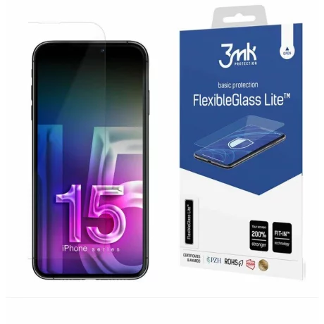 Folie de protectie 3mk FlexibleGlass Lite pentru iPhone 15 Pro Max