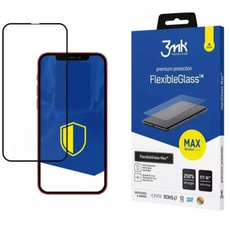 Folie de protectie 3mk FlexibleGlass Max pentru iPhone 13 Pro Max, Negru