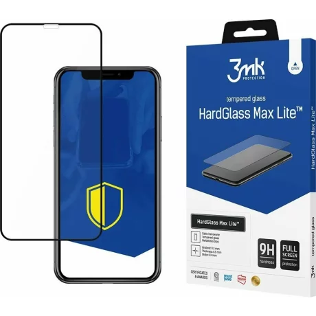 Folie de protectie 3mk HardGlass Max Lite™ pentru iPhone 11, Negru