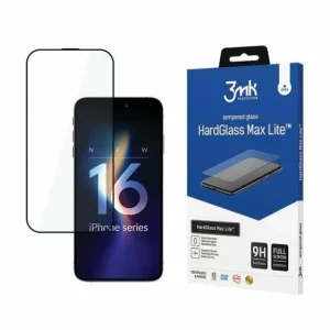 Folie de protectie 3mk HardGlass Max Lite™ pentru iPhone 16 Pro Max, Negru