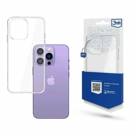 Husa de protectie 3mk Clear Case pentru iPhone 14 Pro, Transparenta