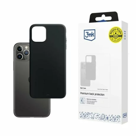 Husa de protectie 3mk Matt Case pentru iPhone 11 Pro, Neagra