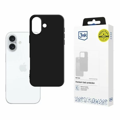 Husa de protectie 3mk Matt Case pentru iPhone 16 Plus, Negru