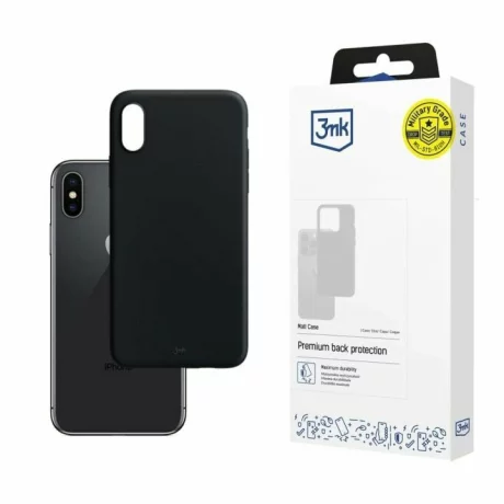 Husa de protectie 3mk Matt Case pentru iPhone X/XS, Neagra