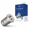 Incarcator Auto 3mk, HyperCharger, Quick Charge, 30W, 1 X USB - 1 X USB Type-C, Argintiu