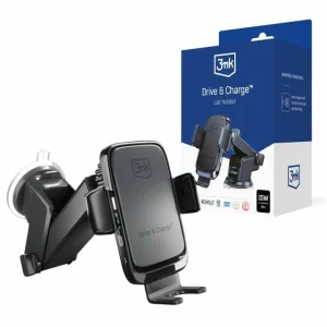 Incarcator Auto Wireless 3mk, Drive&amp;Charge, Quick Charge, 15W, Negru