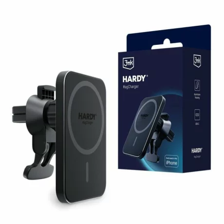 Incarcator Auto Wireless 3mk, Hardy, MagCharger, Air Vent, Quick Charge, 15W, Negru