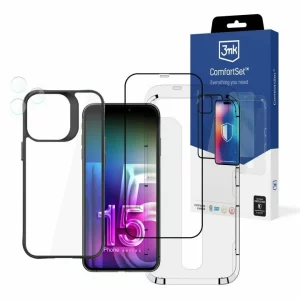 Set 4in1-Husa Armor Case+, Folie Tempered Glass 9H, Folie camera Lens Protection, Rama profesionala aplicat folie- pentru iPhone 15 Pro Max
