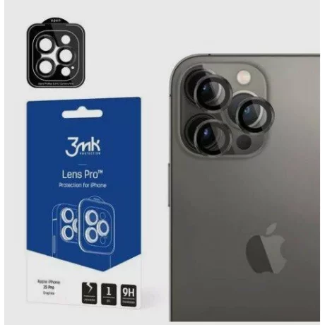 Folie de protectie camera 3mk Lens Protection Pro Graphite pentru iPhone 15 Pro