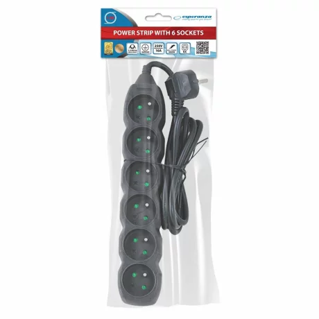 Prelungitor Esperanza ELK209K, 6 prize, 1.5m, Negru