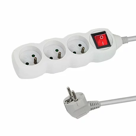 Prelungitor Esperanza ELK210W, switch ON/OFF, 3 prize, 1.5m, Alb