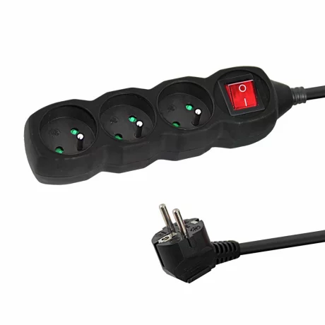 Prelungitor Esperanza ELK211K, switch ON/OFF, 3 prize, 3m, Negru