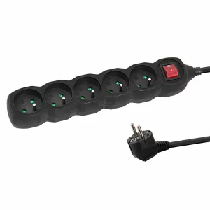 Prelungitor Esperanza ELK215K, switch ON/OFF, 5 prize, 3m, Negru