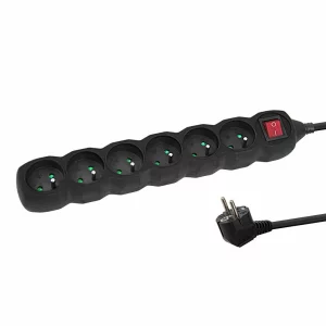 Prelungitor Esperanza ELK218K, switch ON/OFF, 6 prize, 3m, Negru