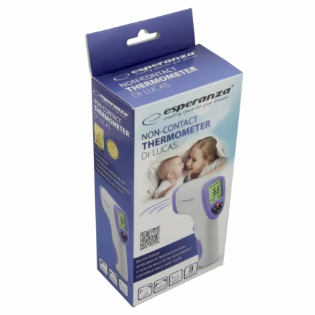 Termometru Digital Esperanza  Dr. Lucas, ECT002, ecran LCD, Non-Contact, Alb/Violet