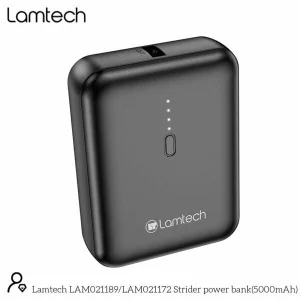 Baterie externa Lamtech, 5000mAh, Type-C, Indicator baterie, Negru