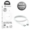 Cablu Date si Incarcare Lamtech, Type-C la Type-C, Fast charge, 100W, 1m, Alb