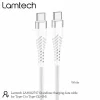Cablu Date si Incarcare Lamtech, Type-C la Type-C, Incasabil, 1m, Alb