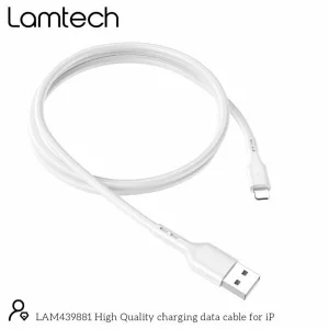 Cablu Date si Incarcare Lamtech, USB la Lightning, 2.4A, 1m, Alb
