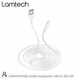 Cablu Date si Incarcare Lamtech, USB la Lightning, 2.4A, 2m, Alb
