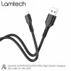 Cablu Date si Incarcare Lamtech, USB la Lightning, 2.4A, 2m, Negru