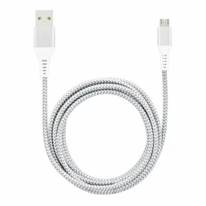 Cablu Date si Incarcare Lamtech, USB la MicroUSB, Incasabil, 2A, 2m, Argintiu