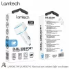Incarcator auto Lamtech, 2xUSB 2,4A, Alb
