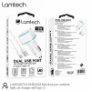 Incarcator auto Lamtech, 2xUSB 2,4A, Cablu Type-C 1m, Alb