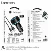 Incarcator auto Lamtech, 2xUSB 2,4A, Cablu Type-C 1m, Negru