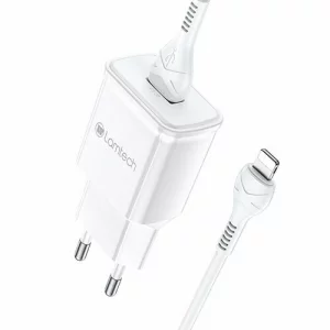 Incarcator retea Lamtech, 18W, QC3.0, 1xUSB, Cablu Lightning 1m inclus, Alb