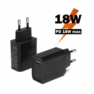 Incarcator retea Lamtech, 18W, QC3.0, 1xUSB, PD, 1xUSB Type-C, Negru