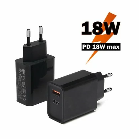 Incarcator retea Lamtech, 18W, QC3.0, 1xUSB, PD, 1xUSB Type-C, Negru
