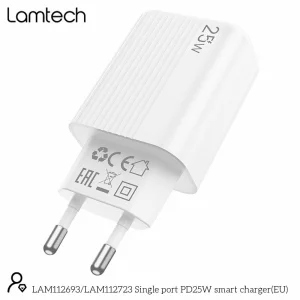 Incarcator retea Lamtech, PD, 25W, 1xUSB Type-C, Alb