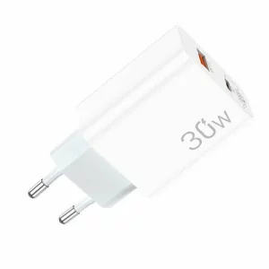 Incarcator retea Lamtech, QC3.0, PD, 30W, 1xUSB, 1xUSB Type-C, Alb