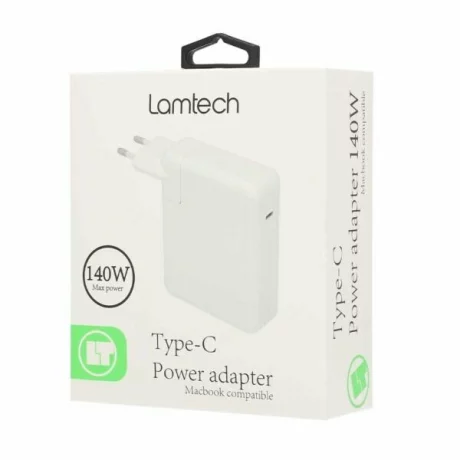 Incarcator retea Lamtech, Type-C, 140W, 28V, 5A, Alb