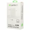Incarcator retea Lamtech, Type-C 3.1, 61W, 20.3V, 3A, Cablu 2m, Alb