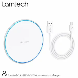 Incarcator wireless Lamtech, 15W, Alb