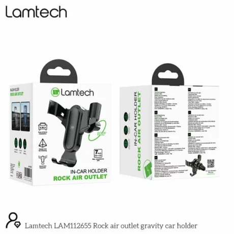 Suport auto Lamtech, ROCK AIR, Grila de ventilatie, Negru