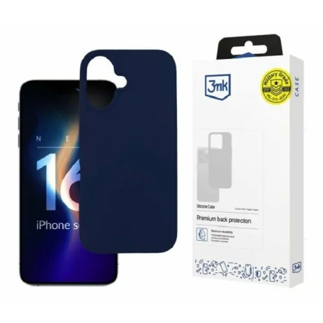 Husa de protectie 3mk Silicone Case Dark pentru iPhone 16, Military Grade, Negru