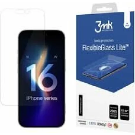 Folie de protectie 3mk FlexibleGlass Lite pentru iPhone 16
