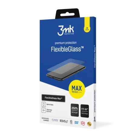 Folie de protectie 3mk FlexibleGlass Max pentru iPhone 16 Pro Max, Negru