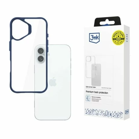 Husa de protectie 3mk Satin Armor Case+ pentru iPhone 16 Plus, Blue