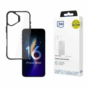 Husa de protectie 3mk Satin Armor Case+ pentru iPhone 16 Plus, Transparent