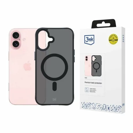 Husa de protectie 3mk Smoke MagCase pentru iPhone 16, Semi-Transparent