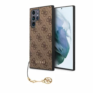 Husa de protectie Guess 4G Charms pentru Samsung Galaxy S23 Ultra, Maro